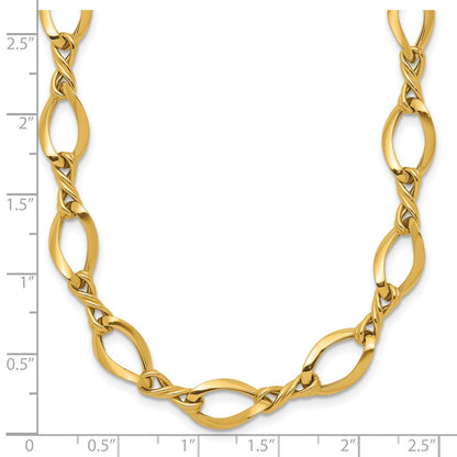 14K Yellow Gold Fancy Link 18In Necklace