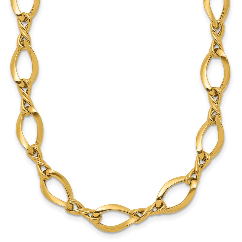 14K Yellow Gold Fancy Link 18In Necklace