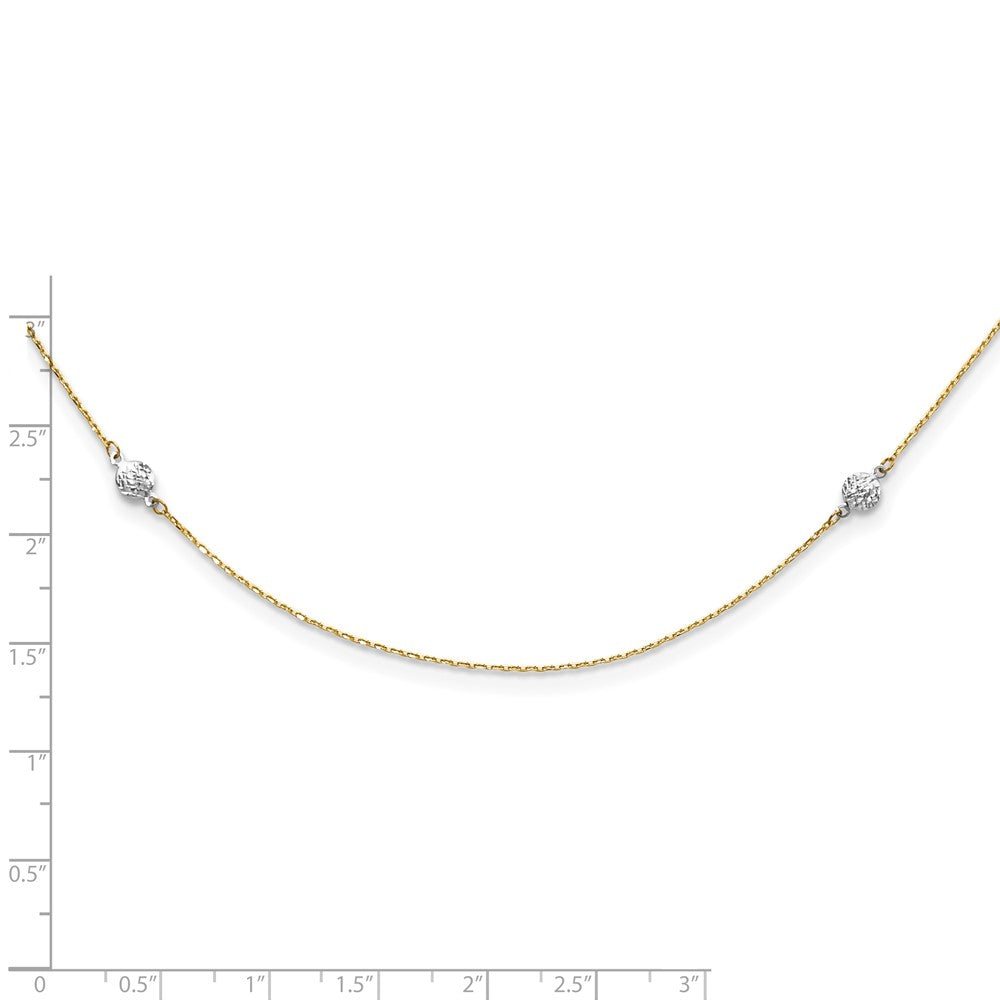 14K Two-Tone Polished And Textured Circles Necklace
