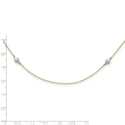 14K Two-Tone Polished And Textured Circles Necklace