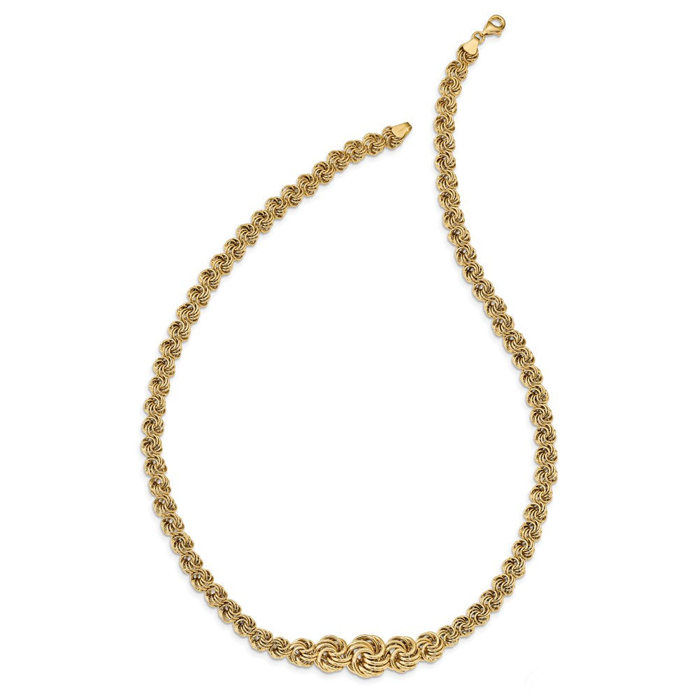 14K Yellow Gold Polished Fancy Link 17.5In Necklace