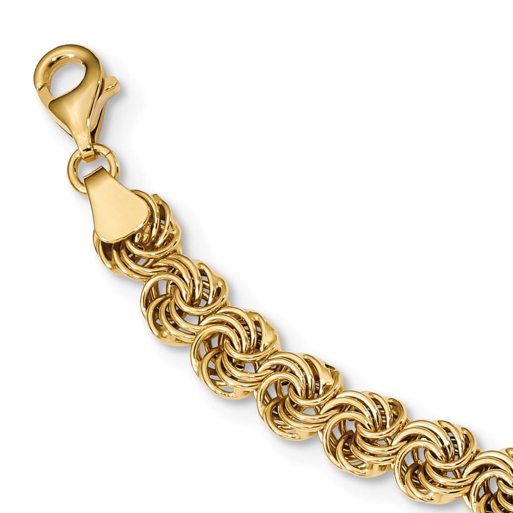 14K Yellow Gold Polished Fancy Link 17.5In Necklace