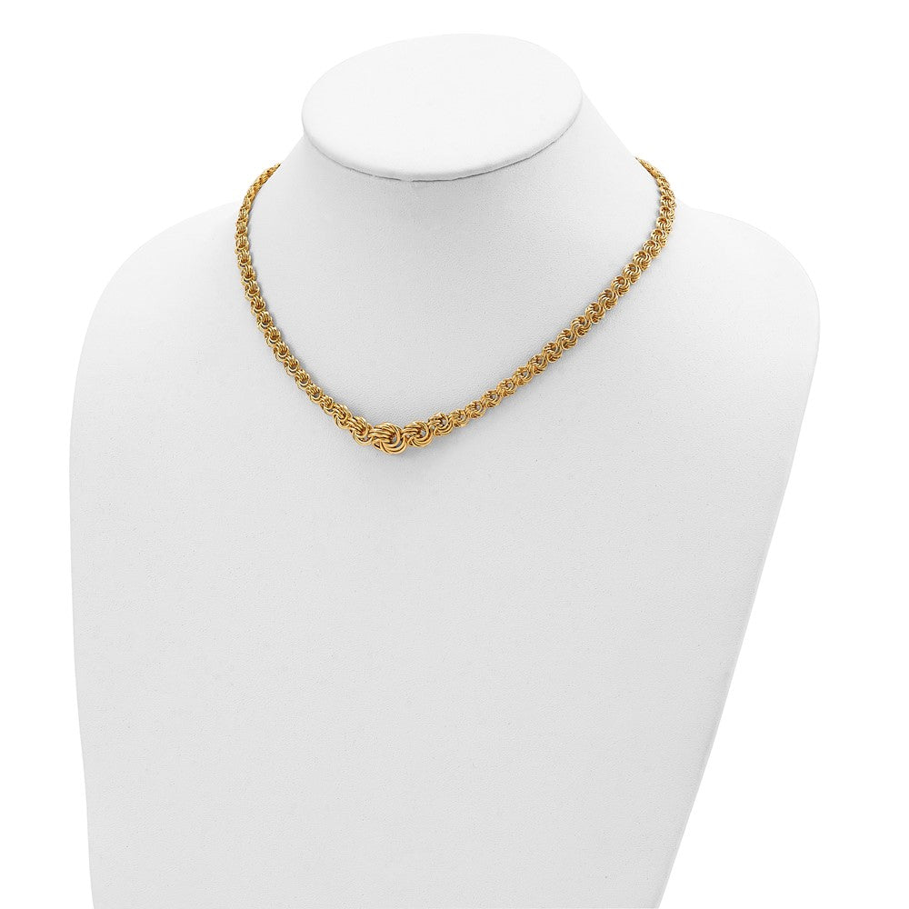 14K Yellow Gold Polished Fancy Link 17.5In Necklace