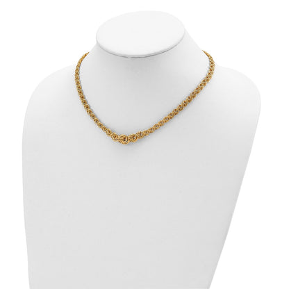 14K Yellow Gold Polished Fancy Link 17.5In Necklace