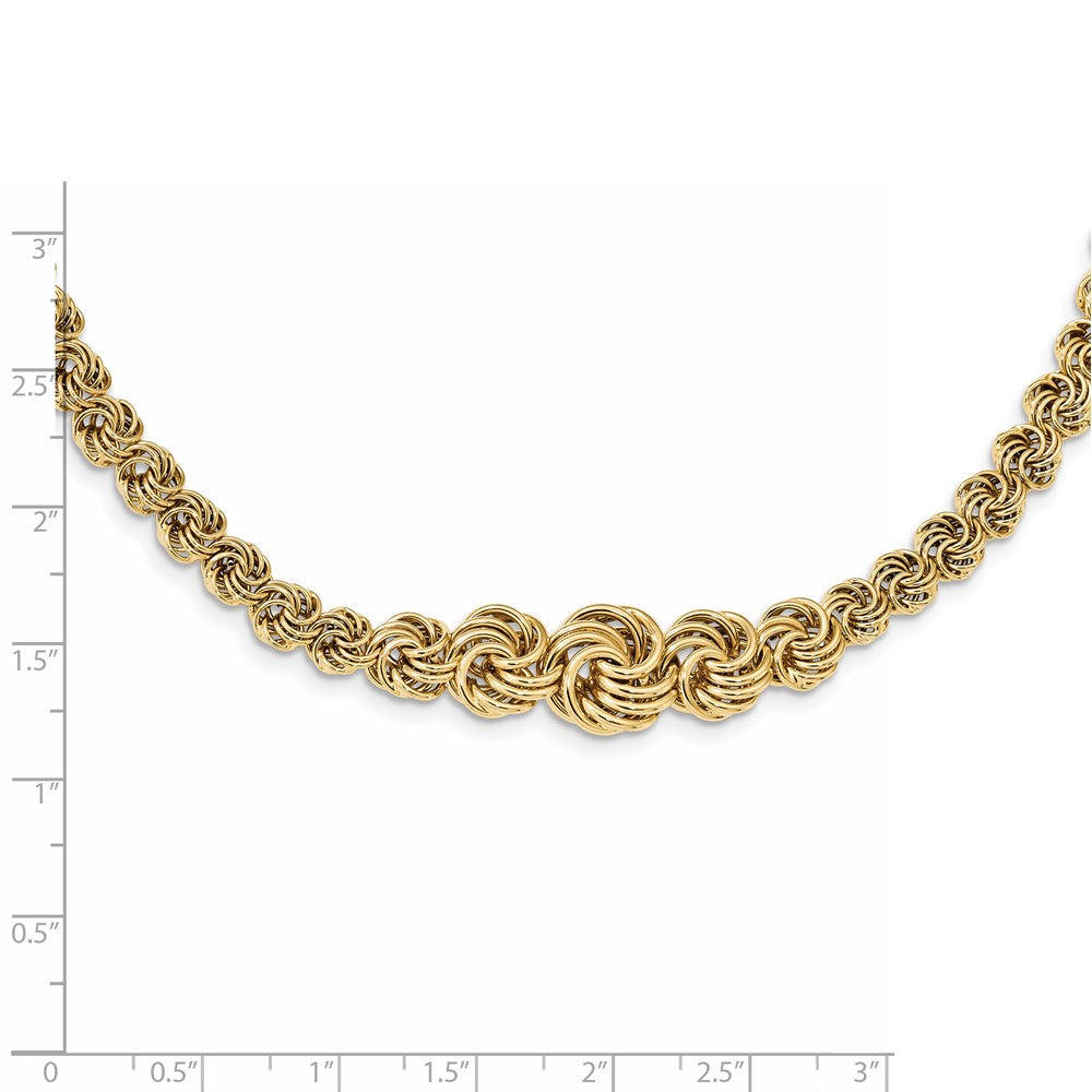 14K Yellow Gold Polished Fancy Link 17.5In Necklace