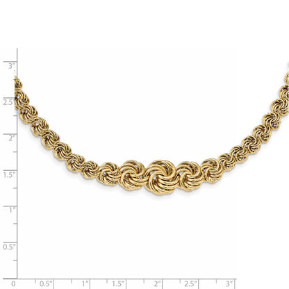 14K Yellow Gold Polished Fancy Link 17.5In Necklace