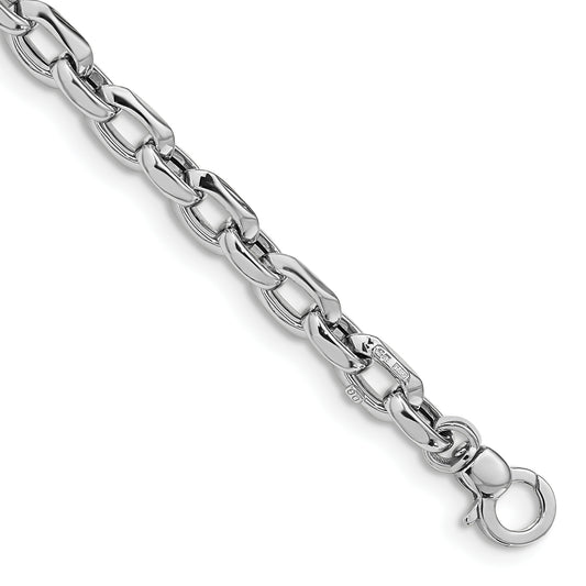 7.5 Inch 14K White Polished Fancy Link Bracelet