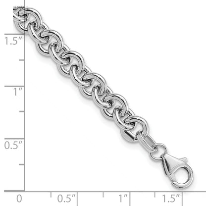 7.75 Inch 14K White Polished Fancy 6.5mm Rolo Link Bracelet