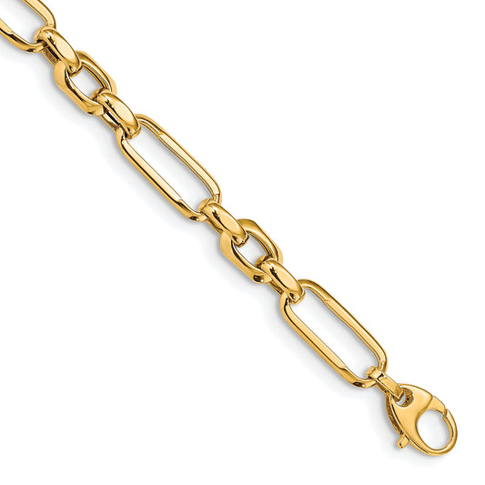 7.5 Inch 14K Polished Fancy Link Bracelet