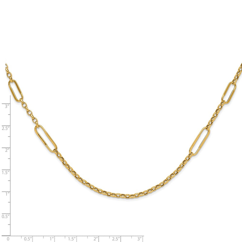 14K Yellow Gold Polished Fancy Link Necklace