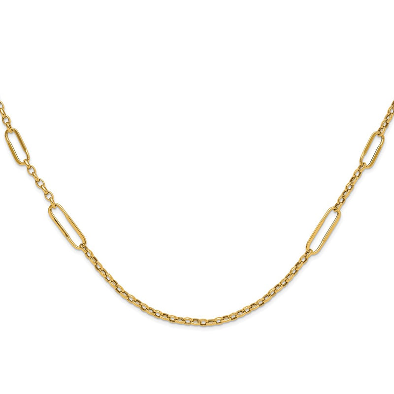 14K Yellow Gold Polished Fancy Link Necklace