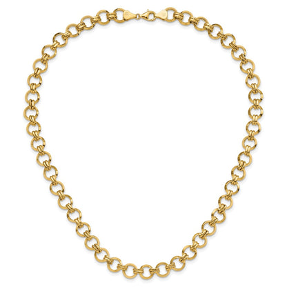 14K Yellow Gold Polished Link Necklace