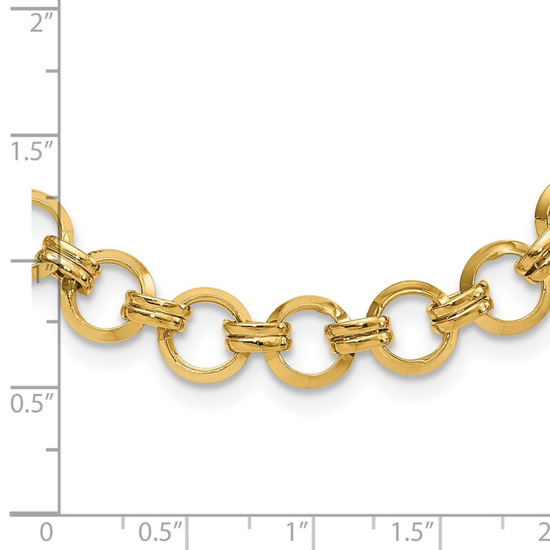 14K Yellow Gold Polished Link Necklace