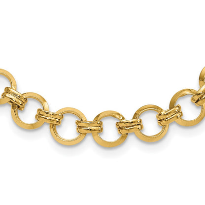 14K Yellow Gold Polished Link Necklace