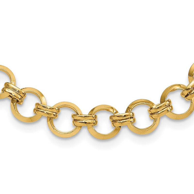 14K Yellow Gold Polished Link Necklace