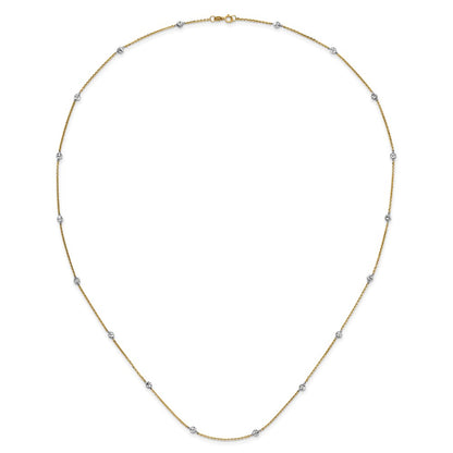 14K Yellow & Rhodium White Polished D/C Necklace
