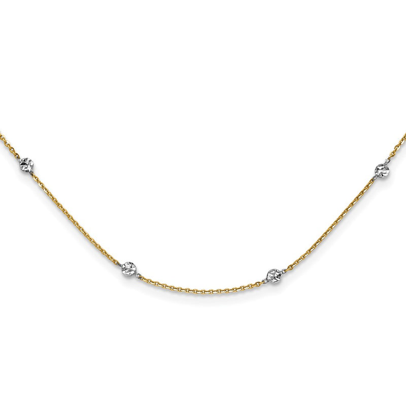 14K Yellow & Rhodium White Polished D/C Necklace