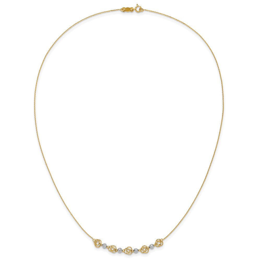14K Two-Tone Diamond-Cut Beads & Knots Necklace