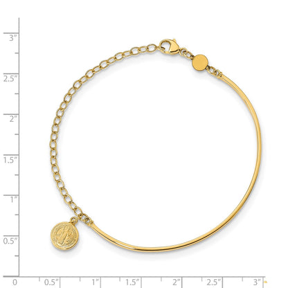 14K Yellow Gold Polished Religious Bangle