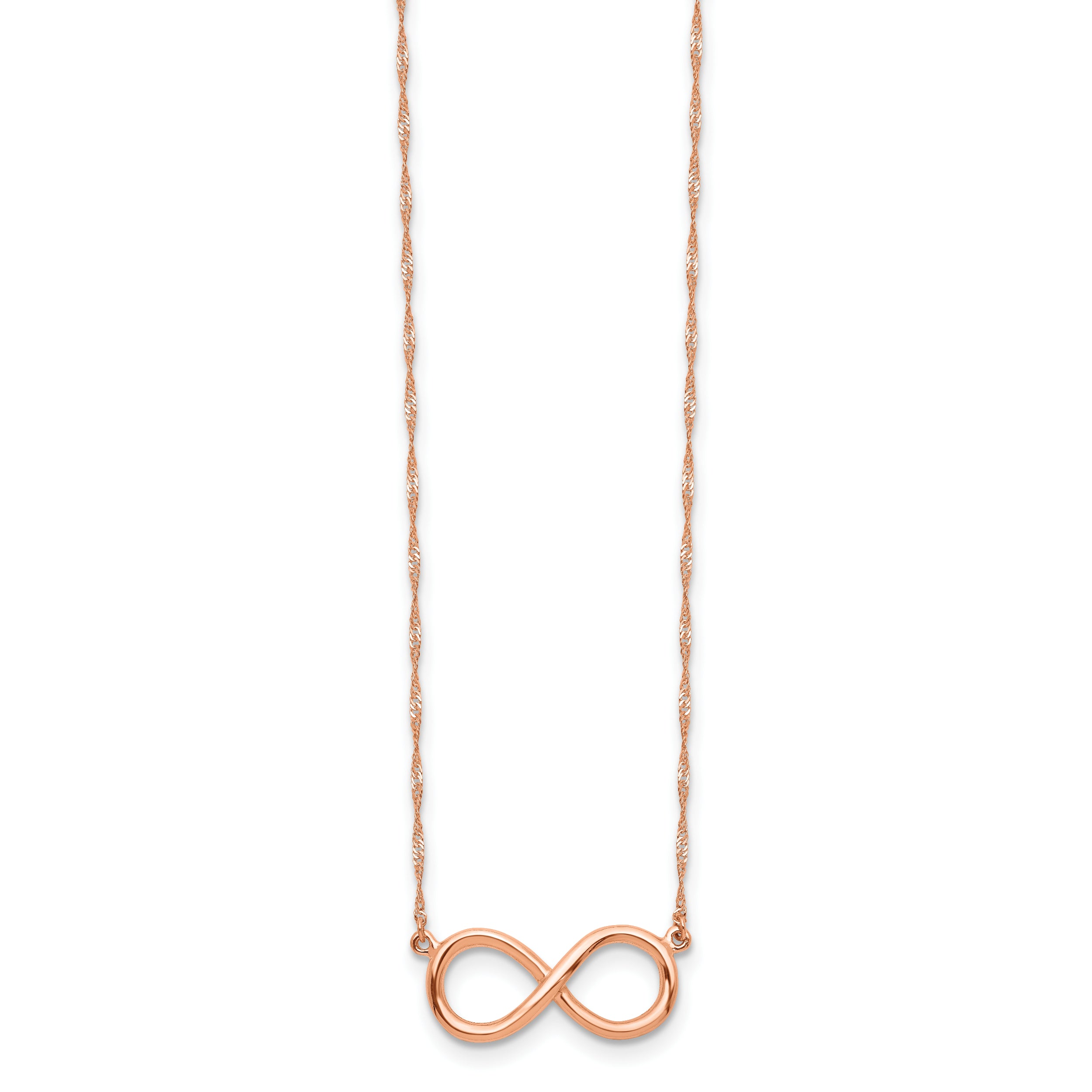 14K Rose Gold Polished Infinity Necklace