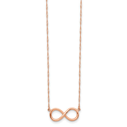 14K Rose Gold Polished Infinity Necklace