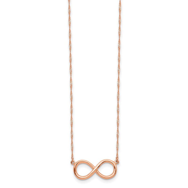 14K Rose Gold Polished Infinity Necklace