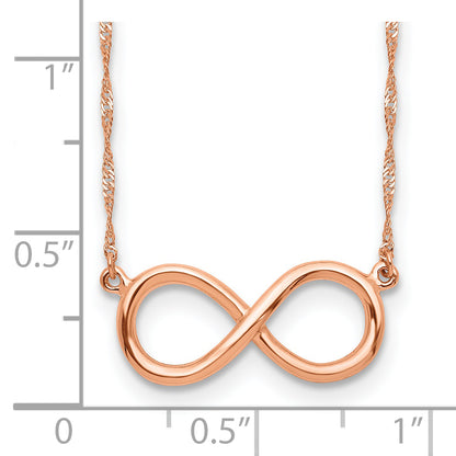14K Rose Gold Polished Infinity Necklace