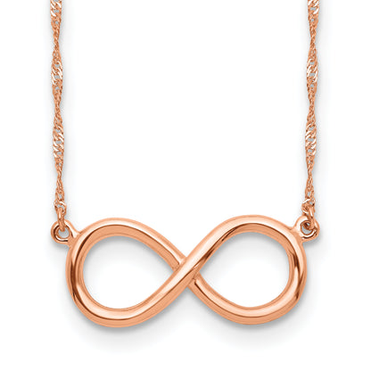 14K Rose Gold Polished Infinity Necklace