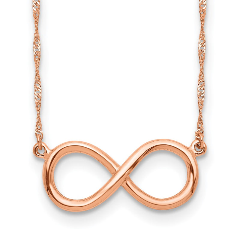 14K Rose Gold Polished Infinity Necklace