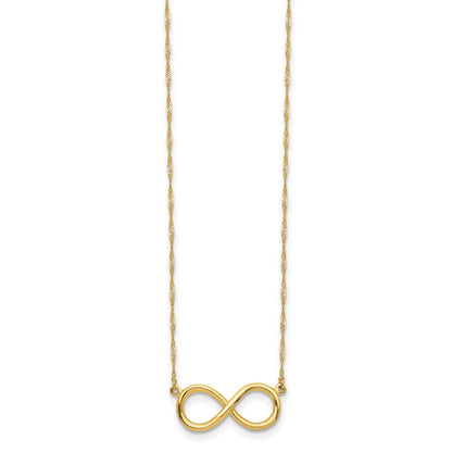 14K Yellow Gold Polished Infinity Necklace