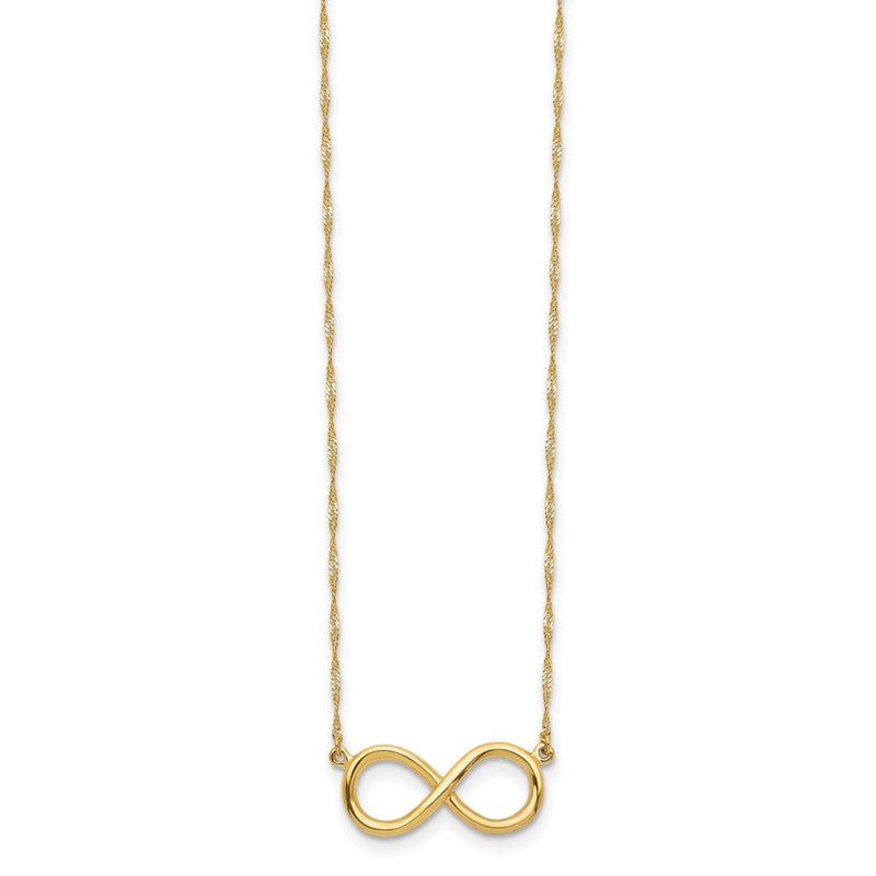 14K Yellow Gold Polished Infinity Necklace