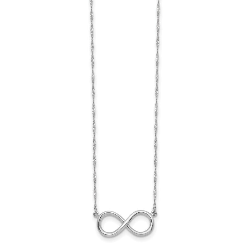 14K White Gold Polished Infinity Necklace