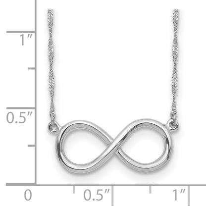 14K White Gold Polished Infinity Necklace