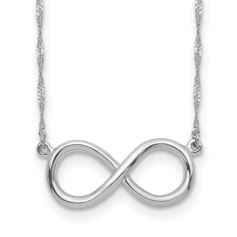 14K White Gold Polished Infinity Necklace