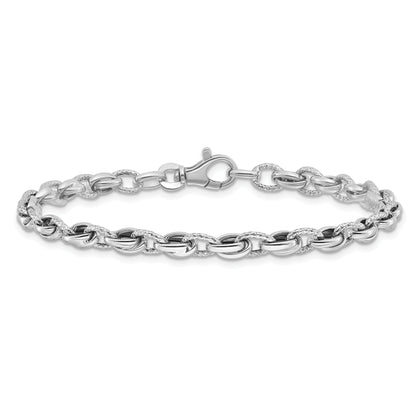 7.5 Inch 14K White Gold 7.5In Polished Fancy Link Bracelet