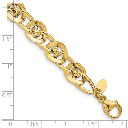 8 Inch 14K Polished Fancy Link Bracelet