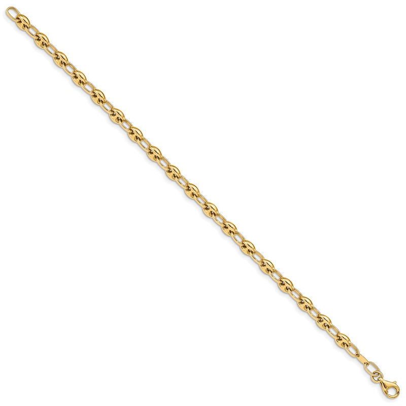 14K Yellow Gold Polished Link Chain Bracelet