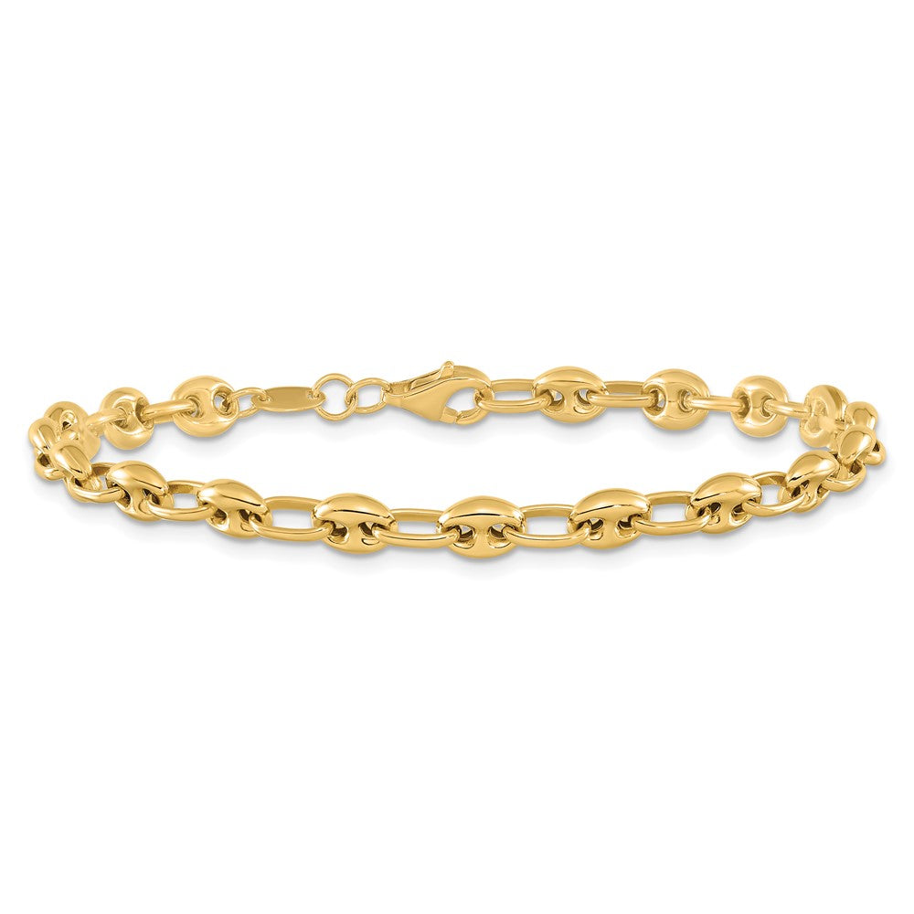 14K Yellow Gold Polished Link Chain Bracelet