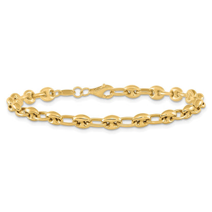 14K Yellow Gold Polished Link Chain Bracelet