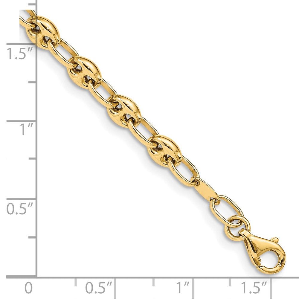 14K Yellow Gold Polished Link Chain Bracelet
