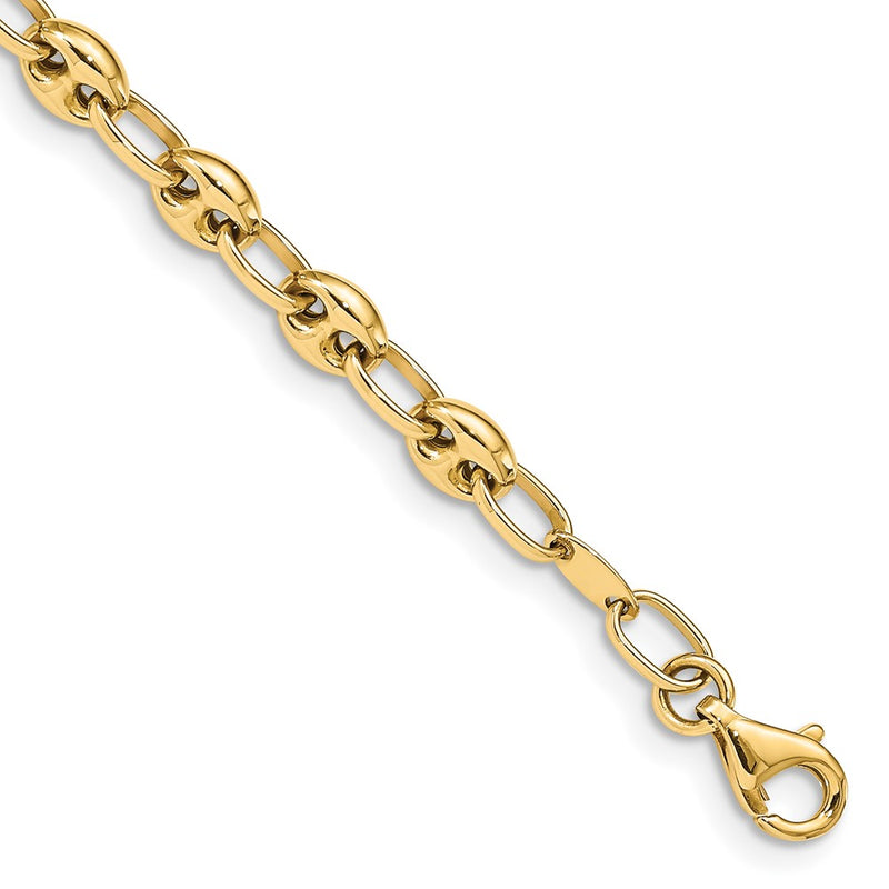 14K Yellow Gold Polished Link Chain Bracelet