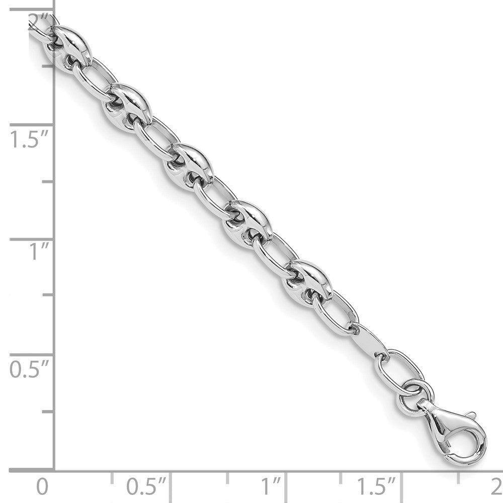 14K White Gold Polished Link Chain Bracelet