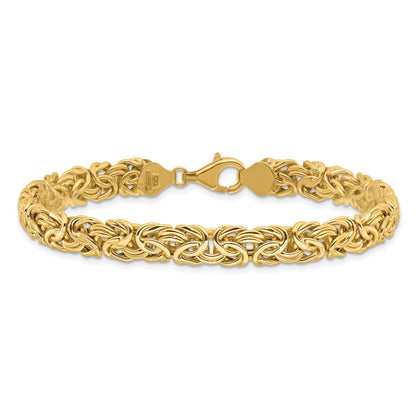 8 Inch 14K Polished Fancy Byzantine Link Bracelet