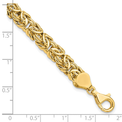 8 Inch 14K Polished Fancy Byzantine Link Bracelet