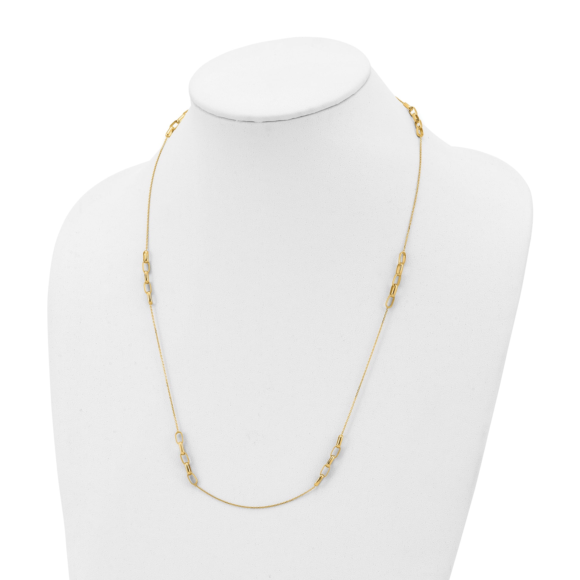 14K Yellow Gold Polished Fancy Link Necklace
