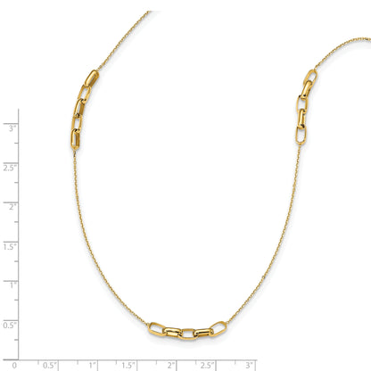 14K Yellow Gold Polished Fancy Link Necklace