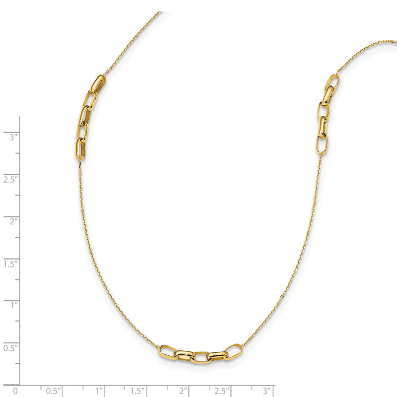 14K Yellow Gold Polished Fancy Link Necklace