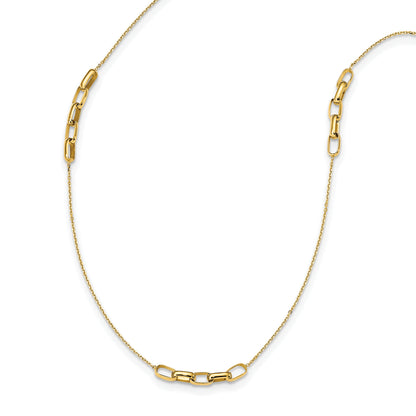 14K Yellow Gold Polished Fancy Link Necklace