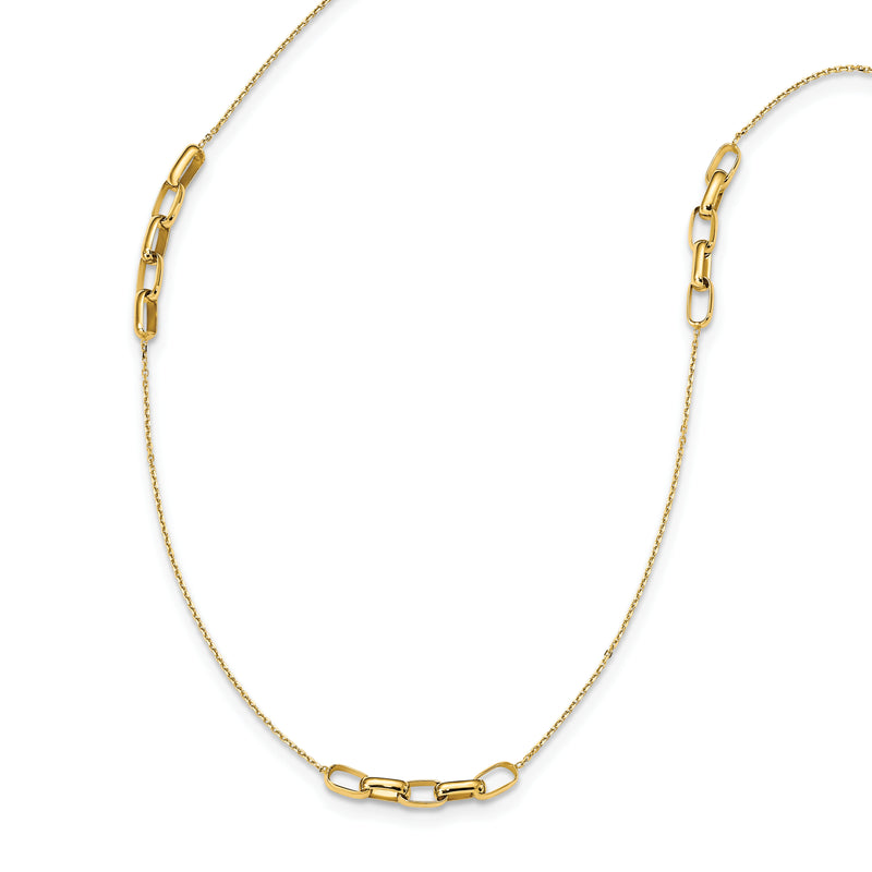 14K Yellow Gold Polished Fancy Link Necklace