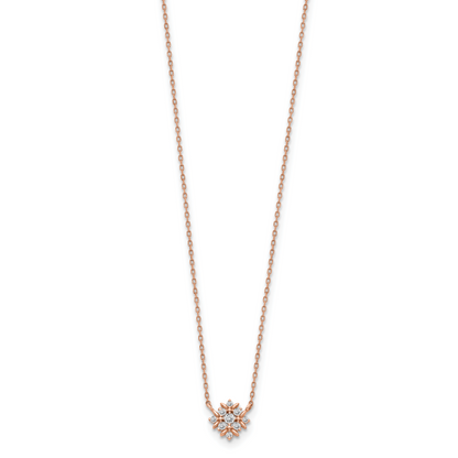 14K Rose Gold Fancy Cz W/1In Ext. Necklace